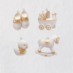 ‼️New‼️Hallmark Baby Christmas Tree Ornaments WHITE/GOLD